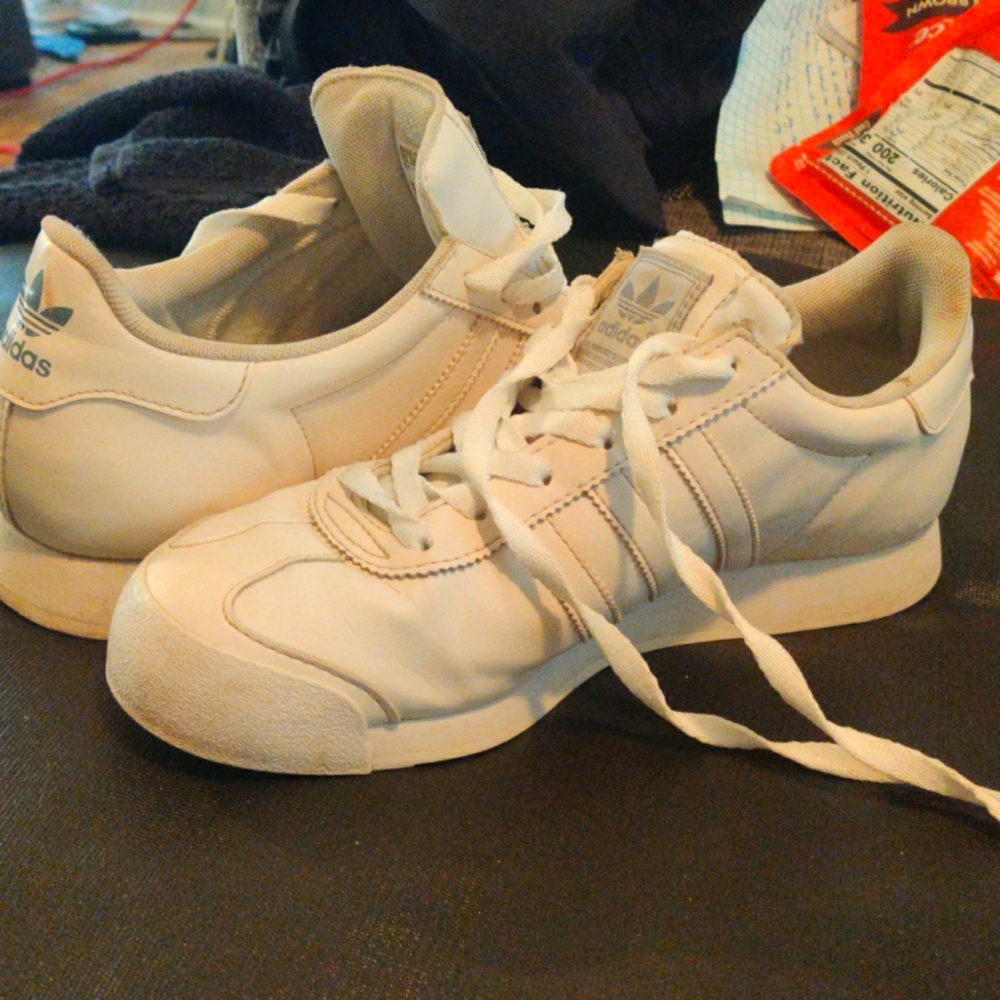 Adidas white shoes